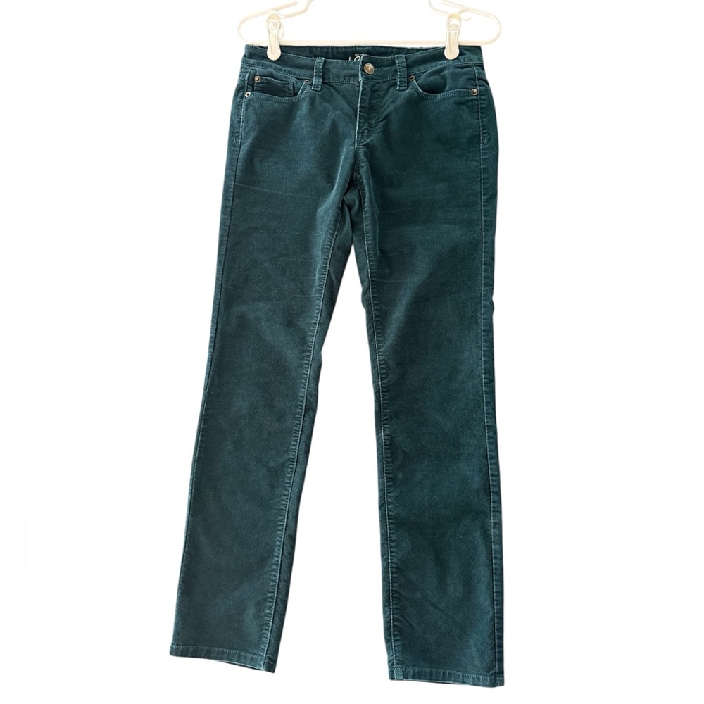 Ann Taylor LOFT Teal Green Modern Straight Corduroy Pants